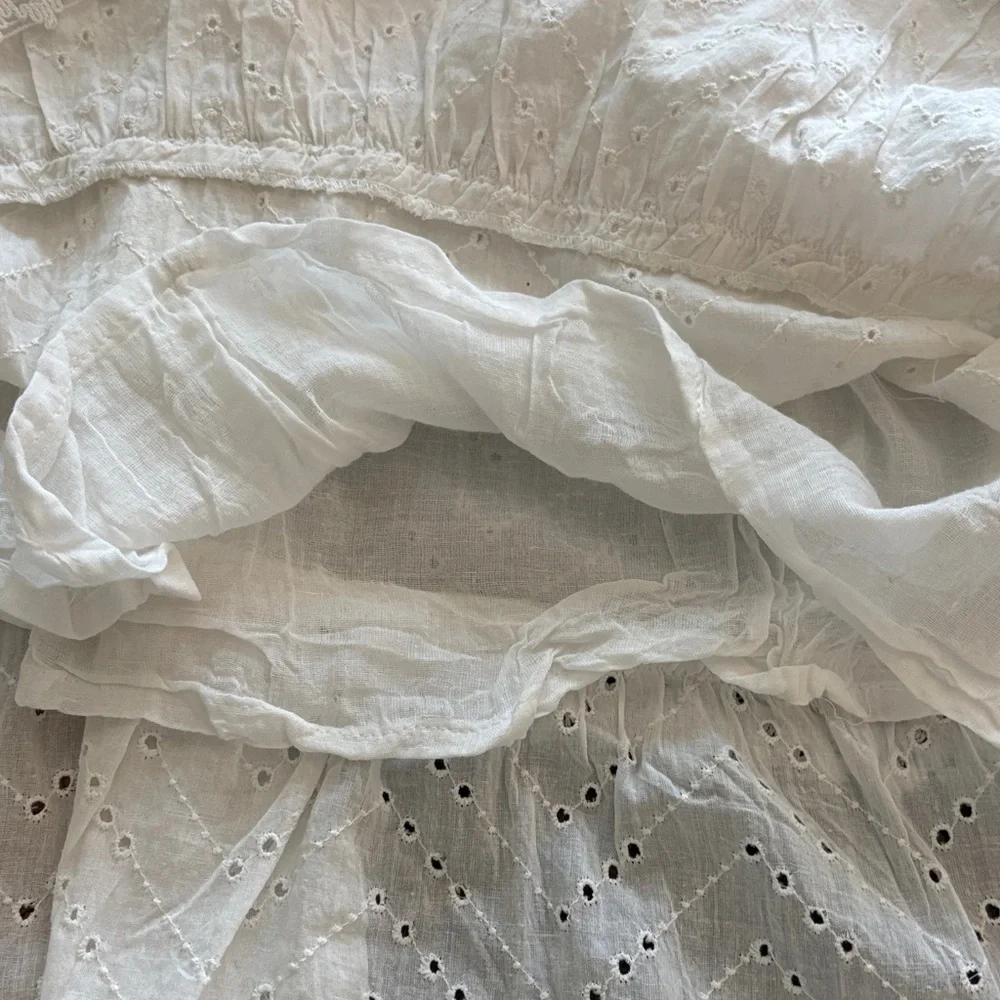 White Eyelet Sleeveless Cotton Sun Dress - Picture 7 of 11